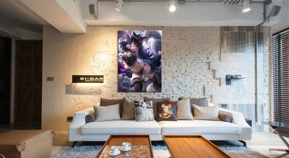 Home-Decor-Canvas-League-of-Legends-LOL-Overwatch-Game-1-Piece-Sexy-Ahri-Art-Poster-Prints (2)