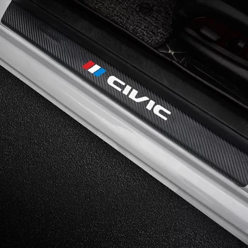 

Car Stickers Car Door Sill leather Stickers For honda civic Car Door Sill Plate Pedal Cover Trim Car Accessories