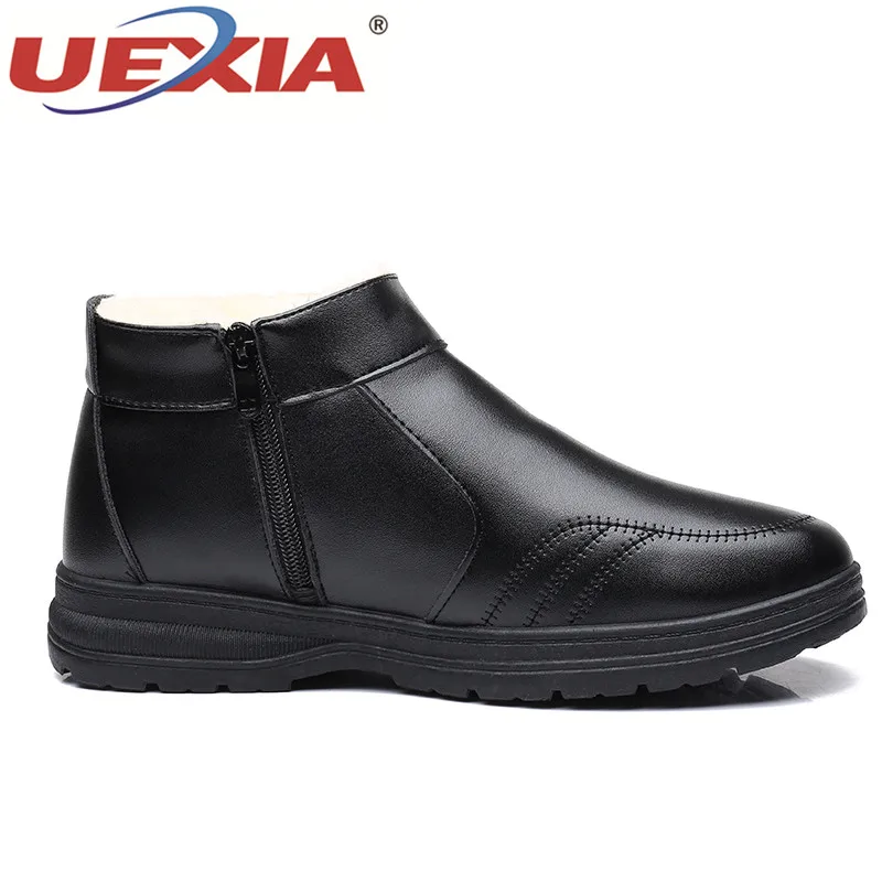 UEXIA мужские ботинки зимняя обувь Теплые ботильоны botas hombre Деловая одежда