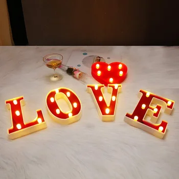 

LED Marquee Letter Lights 26 Alphabet Night Lights Lamp for Birthday Party Home Bar Decor JS23