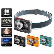 

Portable Headlamp USB Rechargeable Motion Sensor Powerful Headlight 7 Modes Waterproof Headlight for Camping Cycling Fishing