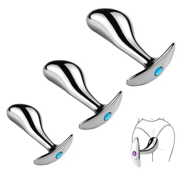 Underwear outdoor rainbow small medium large size metal anal beads butt plug dildo vaginal unisex insert sex toy for men women 3