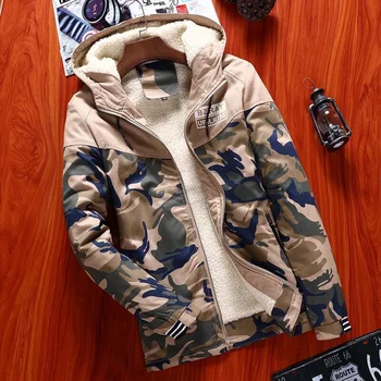

Autumn Winter 2020 Parkas Mens Fashion Brand Casual Slim Camouflage Thicken Warm Jacket Coats High Quality Cotton Jacket Men