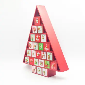 

Christmas Wooden Tree Countdown Advent Calendar 25 Drawers Candy Gift Holder D08D
