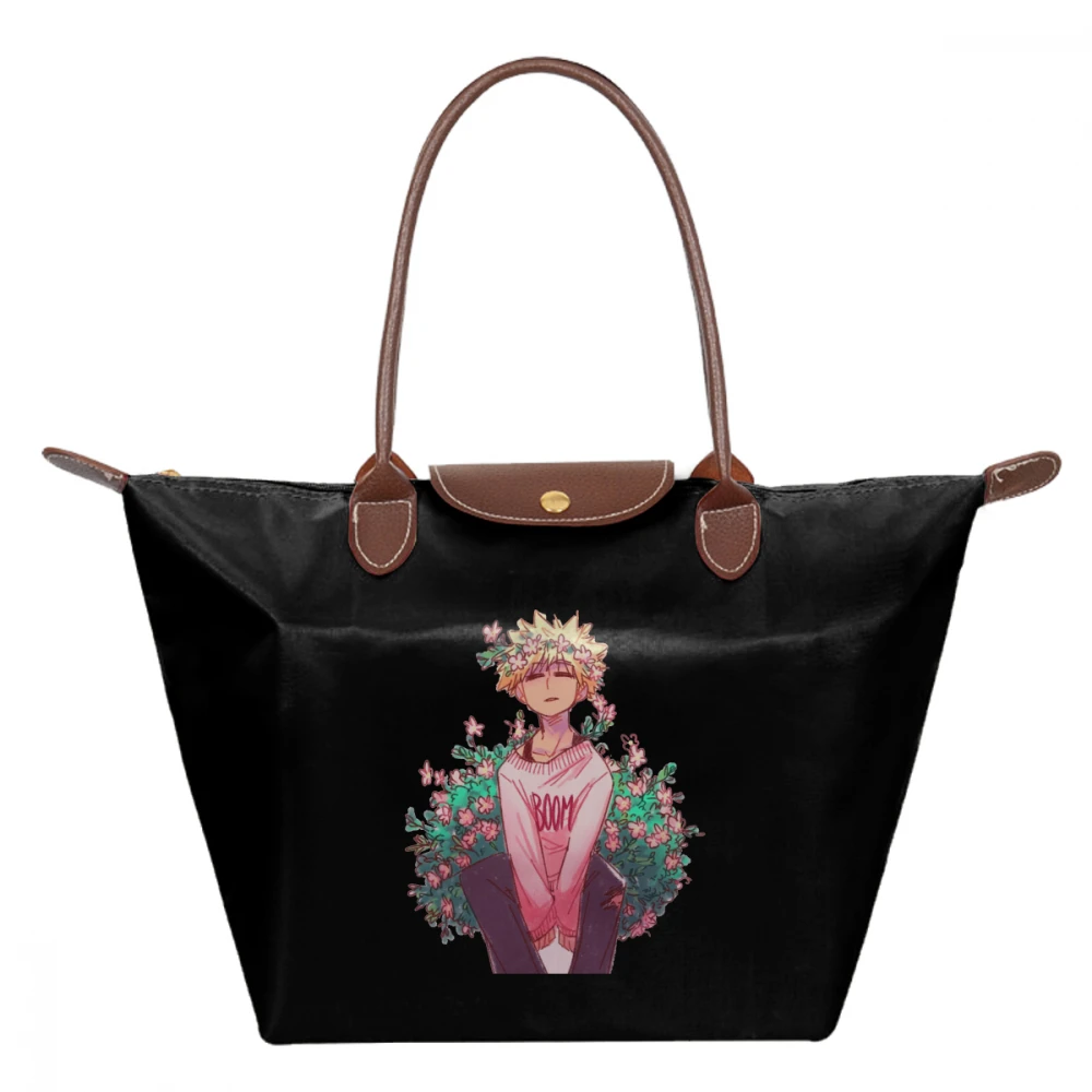 

My Hero Academia Handbag Bakugou In Pink Top-handle Bags Oversized Nylon Women Tote Bag Women's Shopper Print hobo Handbags