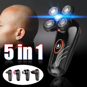 

5 IN 1 Electric Shaver Razor For Men 4D Beard Hair Trimmer USB Rechargeable Shaving Machine Washable Nose Hair Clipper Trimmer