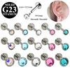 1PC G23 Titanium Flat CZ Gem Internally Threaded Labret Stud Ear Tragus Cartilage Helix Earring Fashion Body Piercing Jewelry ► Photo 1/6