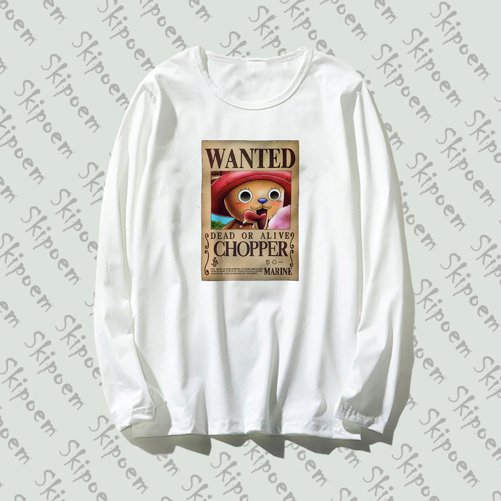 

One Piece Anime Choppe Women Tshirt Vintage Harajuku Gothic Punk Tumblr Plus Size Long Sleeve Cotton Tee Shirt Femme Streetwear