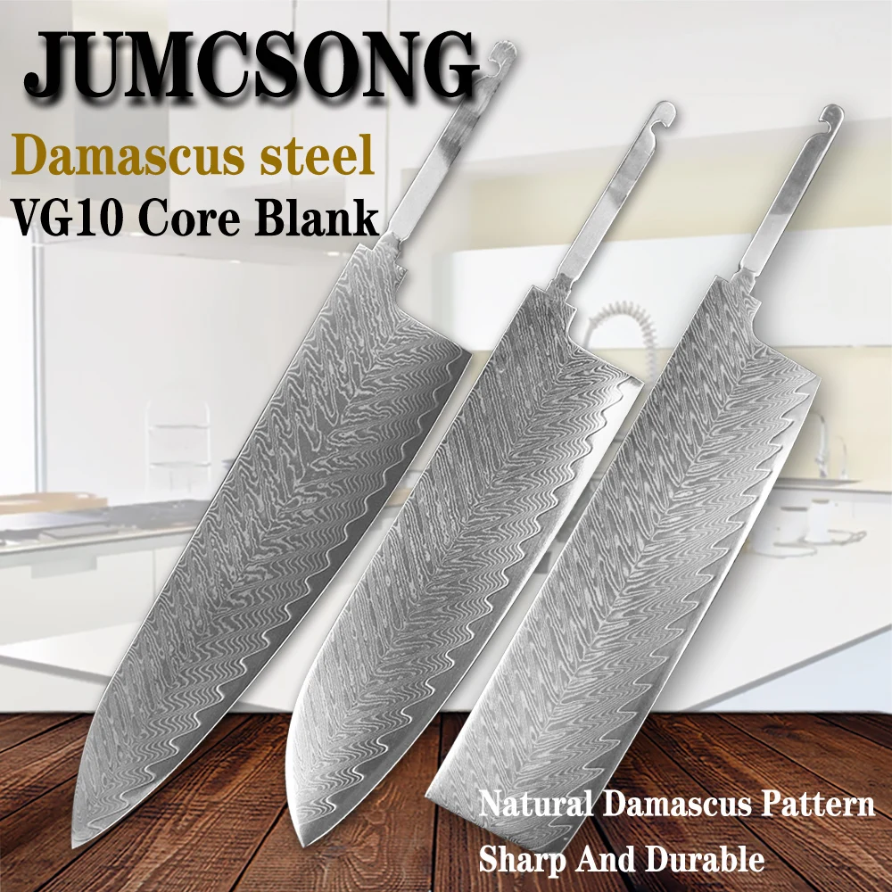 Sharp Diy Chef Santoku Knife Blank Vg10 Damascus Steel Blade Material