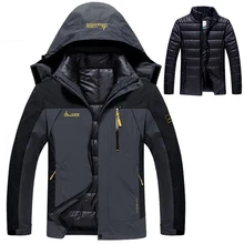 Зимний пуховик для мужчин, уличная утолщенная теплая ветрозащитная водонепроницаемая верхняя одежда, военная ветровка 2в1, куртки размера плюс 6XL, Pakra