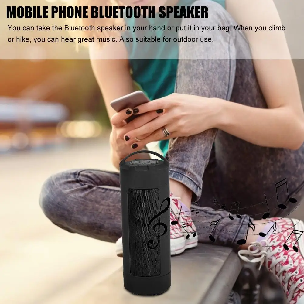 New Bluetooth Speaker Cylindrical Portable Long Playback Time Waterproof Multi-function Speaker for Mobile Phones