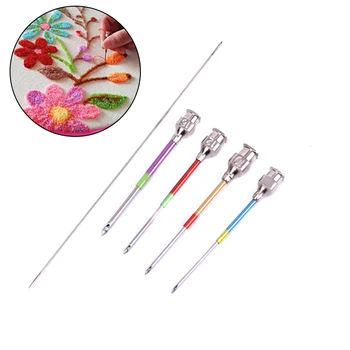 

5pcs/set DIY Metal Embroidery Stitching Punch Needle Handmade Needlepoint Kits Sewing Tool Set with Tube