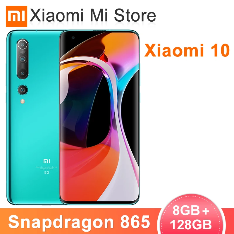 Xiaomi Mi 10 смартфон с восьмиядерным процессором Snapdragon 865 6 67 ОЗУ 8 ГБ ПЗУ 128