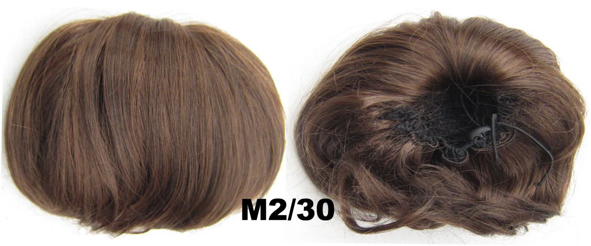Элегантные женские синтетические натуральные волосы булочка прямой микс коричневый блонд шиньон конский хвост шиньон для создания прически