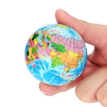 Boule de Stress de la terre 6.3cm, jouet à presser, Globe de la carte du monde, soulagement sensoriel tdah, mousse de remplissage Antistress pour enfants