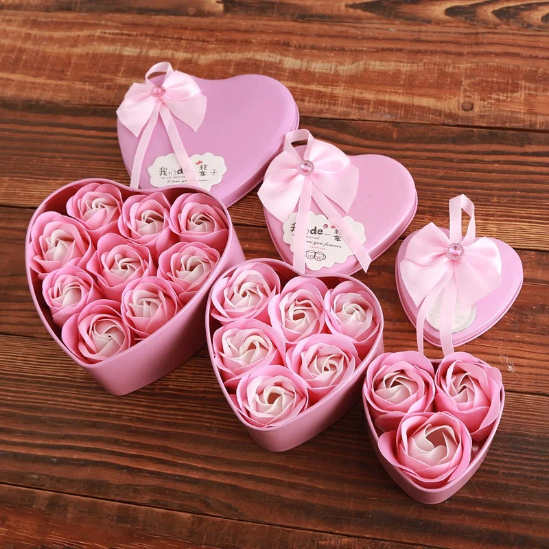 Новинка, розовая Подарочная коробка, мыло, цветок, подарок, искусственная коробка в форме сердца, креативные подарки на день Святого Валентина, украшение дома, свадьба