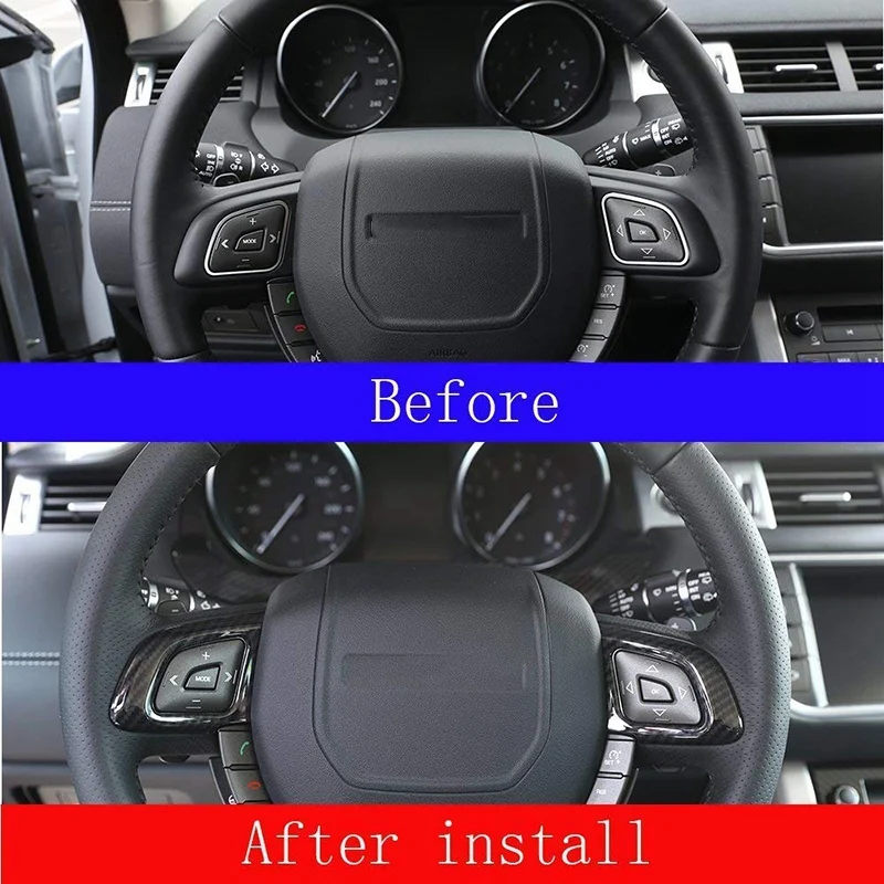 ABS Car Control Frame Trim 2Pcs for Land Rover Range Rover Evoque 2012- Car Accessories(Carbon fiber