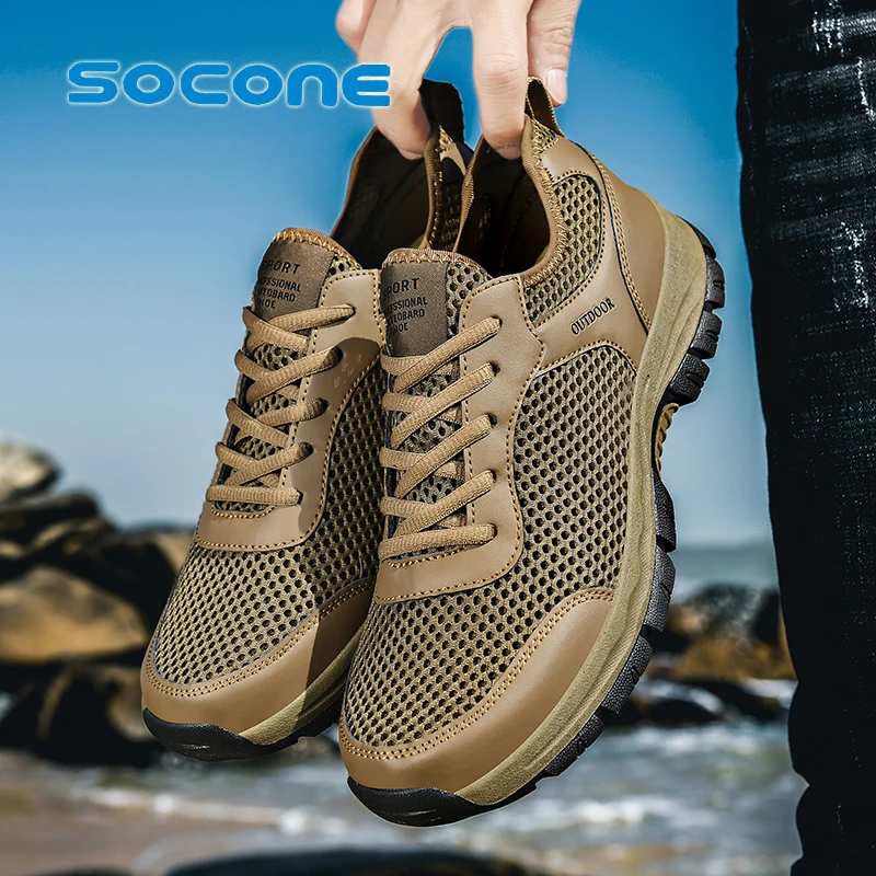 

socone High Quality Climbing Shoes Men Trekking Fishing Shoes Women Breathable Lycra Sneaker Camping Shoes Outdoor