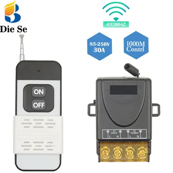 Interruttore di telecomando a radiofrequenza 433 Mhz AC 220 V 110 V 30 A Ricevitore e trasmettitore relè wireless, lunga distanza 1000 metri
