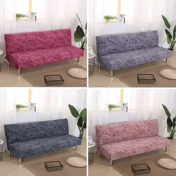 

Folding Polyester Fiber Fabric Cover Sofa Bed Without Arm Folding Seat Cover Thick Covers Bench Sofa Winter Futon Elastic Cover