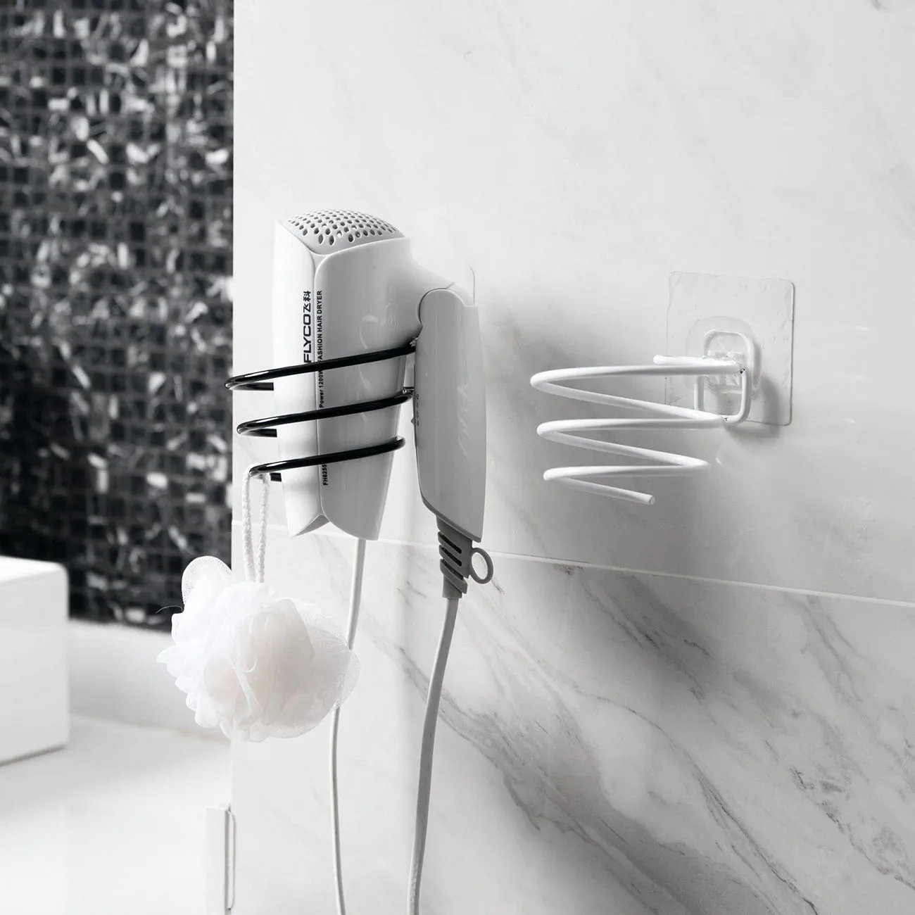 Iron Wall Mounted Hair Dryer Holder Bathroom Storage Shelf Rack For Hairdryer Shower Caddy Organizer Accessories | Обустройство дома