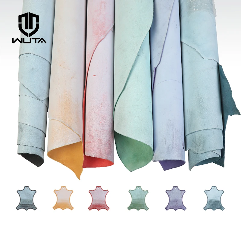 Fog Wax Cowhide Piece Colored Veg-Tanned Leather Material Wax Polishing Finished Durable & Vintage DIY