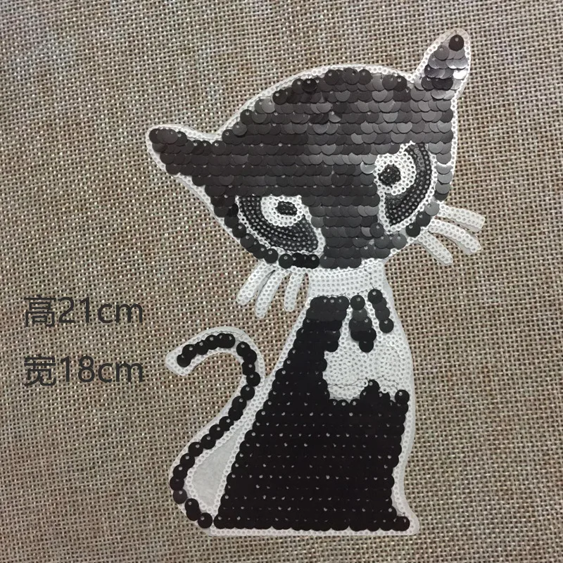 2 шт. Блестящий патч с рисунком кота для DIY одежды футболки и куртки