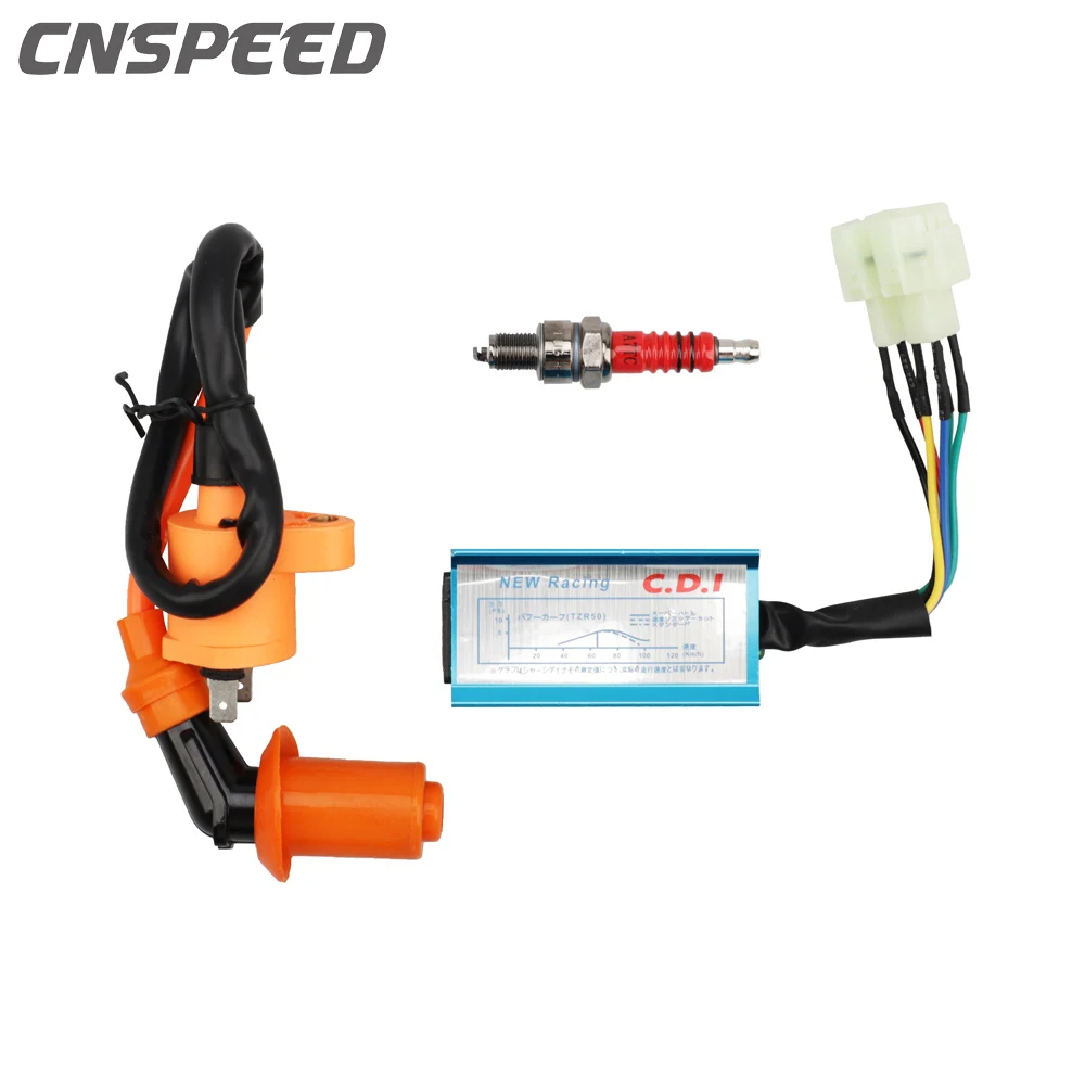 6Pin гоночная Производительность CDI катушка зажигания Свеча для Gy6 150cc 125cc 50cc WEQ |