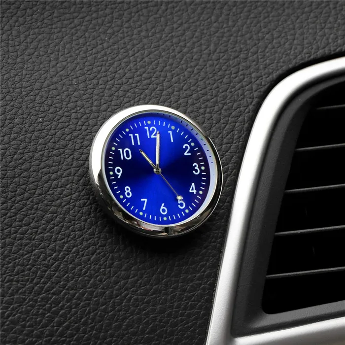 Универсальные автомобильные часы палка-на авто украшение для Volvo Ford Focus VW JETTA MK6 GOLF 5 6 7 Skoda Fabia Cruze hyundai Solaris - Цвет: Синий