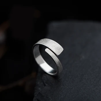 

Genuine 100% 925 Sterling Silver Open Rings for Women Simple Solid Silver Rings Party Vintage Jewelry