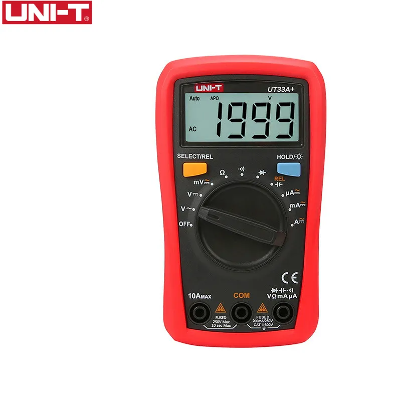 

UNI-T UT33A+ Digital Multimeter LCD AC DC voltage current resistance +2mF capacitance tester with backlight display