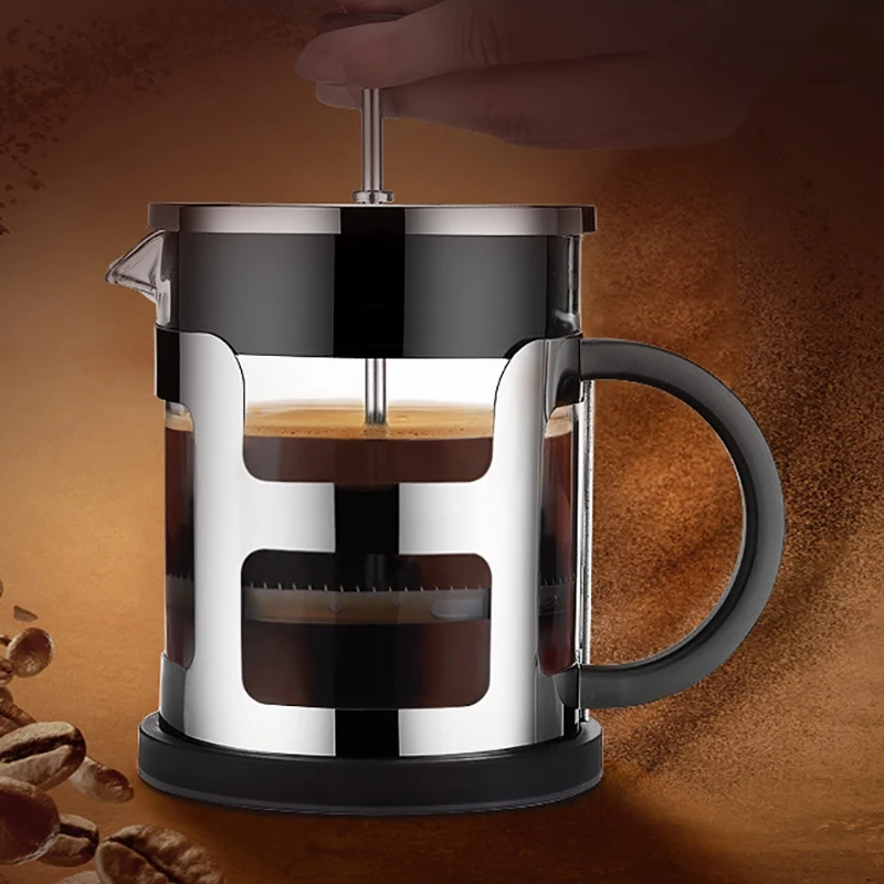 Goede Jmh Franse Druk Roestvrij Staal Koffie Pot Maker Glas Thee Pot Met Theezeefje Filter Waterkoker Theepotten Koffie