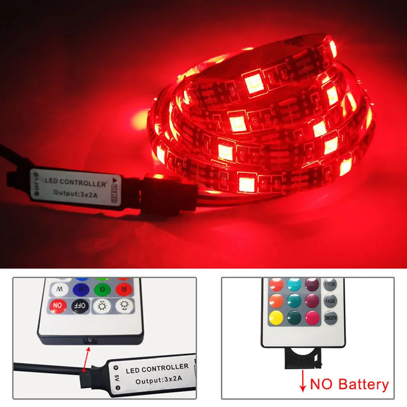 5050 SMD RGBW USB Светодиодная лента DC 5V tv подсветка Epistar водонепроницаемая гибкая лента RGB Светодиодное освещение управление без батареи