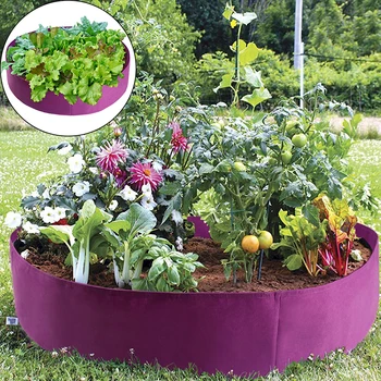 

1pcs Planting Bag Garden Bed Round Planting Container Grow Bags Breathable Felt Fabric Planter Pot For Plants Nursery Pot