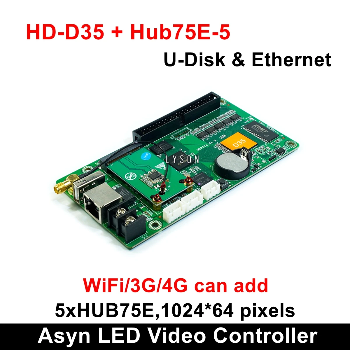 Светодиодный видеокарта Huidu с Wi Fi и поддержкой асинхронная плата совместима