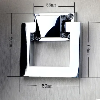 

modern simple square Surface mounted free punching drop ring chrome silver sofa wooden chair door pull knob handle
