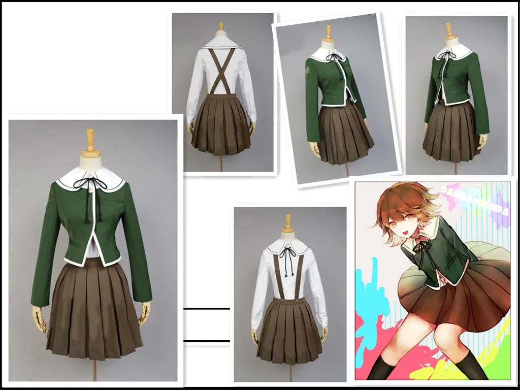 Danganronpa Fujisaki Chihiro школьная форма пальто рубашка платье наряд Аниме Косплей костюмы на Хэллоуин для женщин