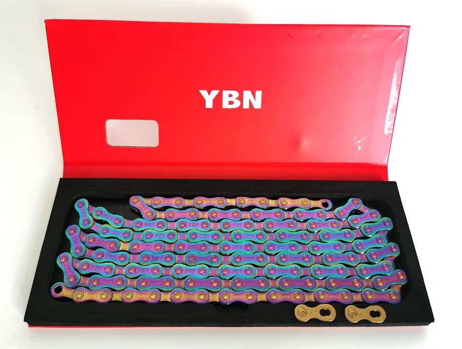 YBN 12 Скорость Ti N разноцветный велосипед цепи совместим с Shimano и Sram Кампаньолы