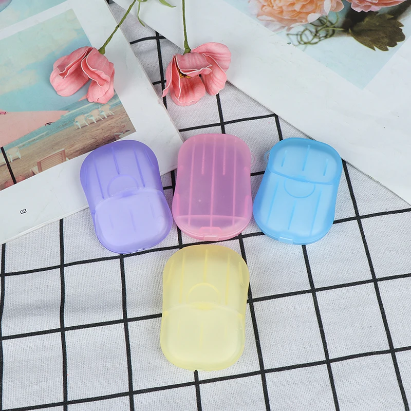 Scented Slice Sheets 20pcs Disposable Boxe Soap Portable Mini Paper Soap Outdoor Travel Soap Paper Washing Hand Bath Clean
