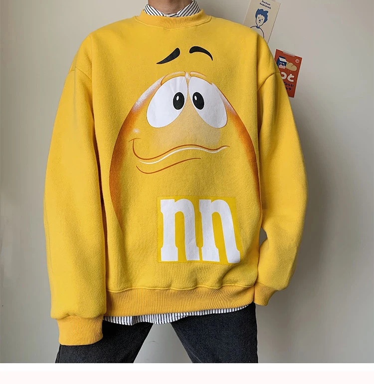 Зима новая Корейская версия тренда High Street National Tide Smiley Face плюс бархатный Толстый Круглый вырез Повседневный пуловер