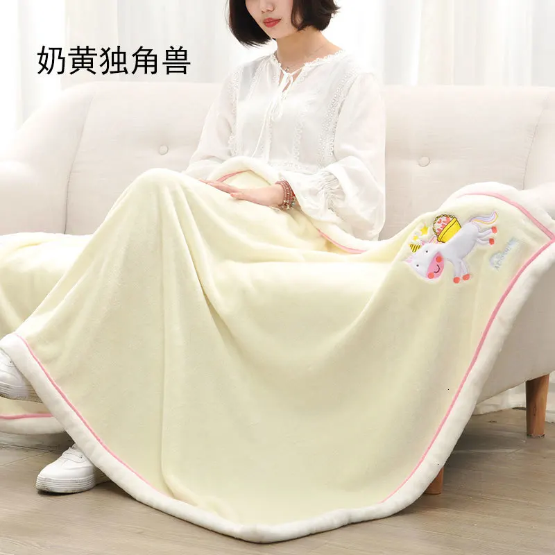 Yellowish Unicorn Новорождённый одеяло мультфильм мягкая фланель младенец пеленка конверт завернуть девочка мальчик коляска детский одеяло одеяло - Цвет: Yellowish Unicorn
