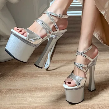 

Sarairis Dropship Super High Heeled women's Shoes Summer Platform Sexy Party Nightclub Sandals Woman
