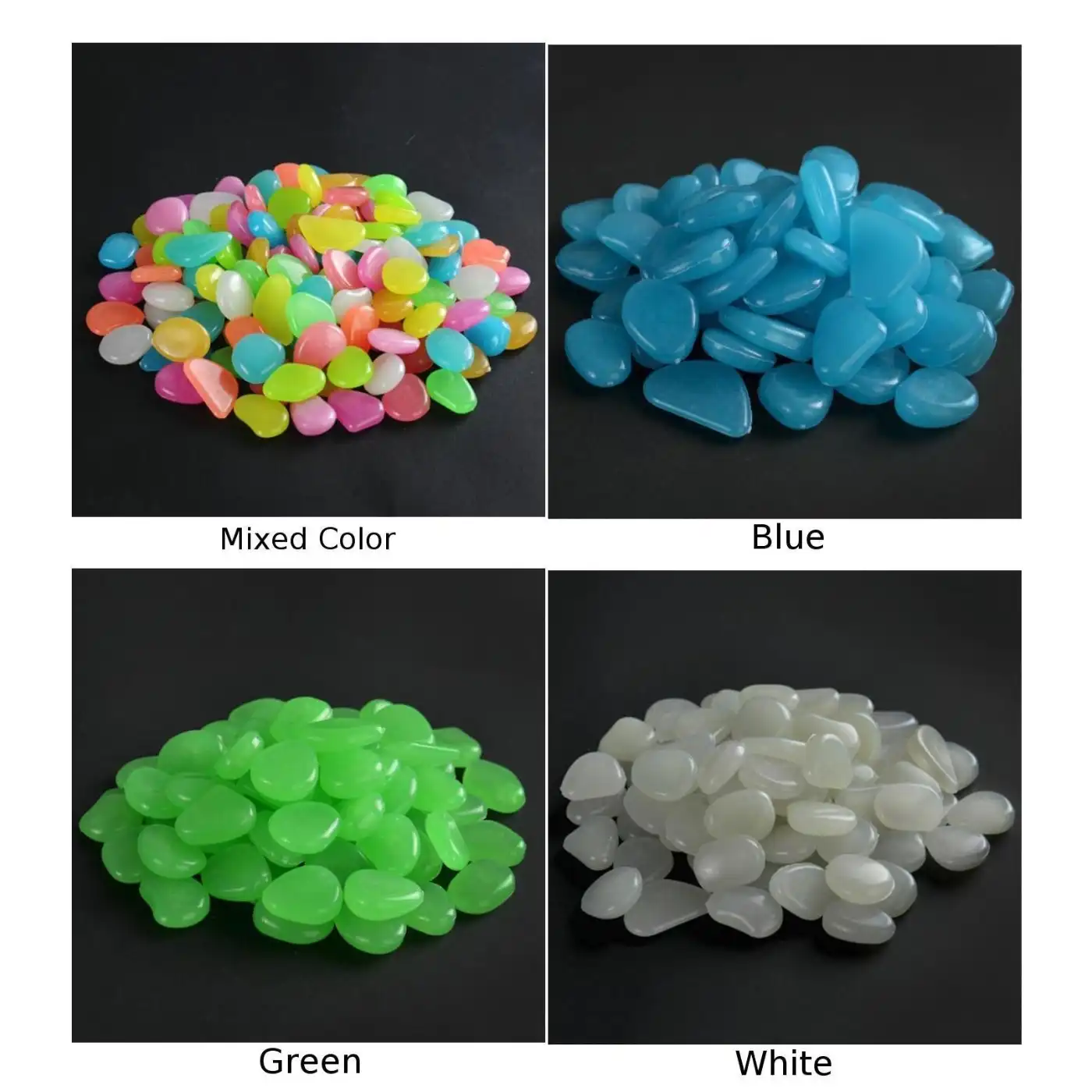 100x Glow In The Dark Stones Pebbles Rock Aquarium Fish Tank Garden Walks ~V