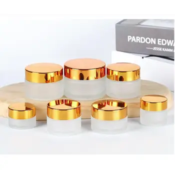 

Frosted Glass Refillable Ointment Bottles Empty Cosmetic Jar Pot Eye Shadow Face Cream Container 5/10/15/20/30/50/100g