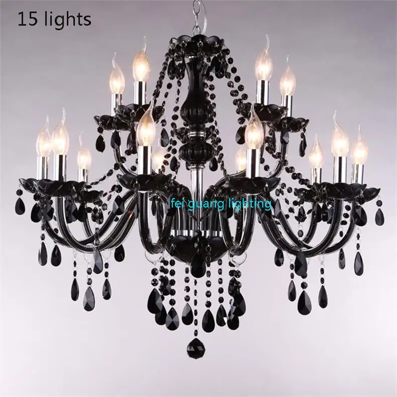 Black Crystal Chandelier Candle Chandelier Glass Chandelier Living Room Restaurant Hotel Chandelierglass Crystals For Chandelier