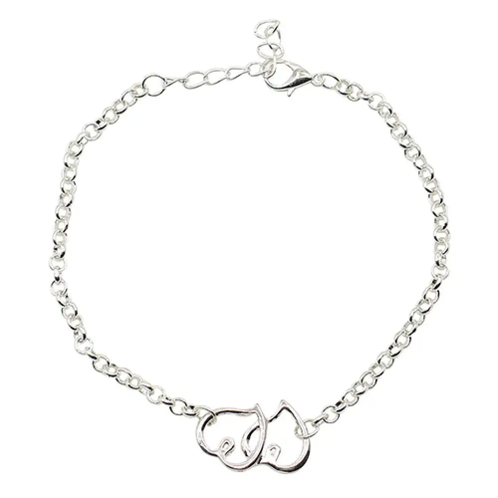 Women's Double Love Heart Chain Beach Sandal Ankle Bracelet Anklet Foot Jewelry Silver Anklet Bracelet