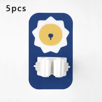 

5Pcs No-Punching Cartoon Sucker Mop Rack Wall Hanging Hook Holder Clip ABS 75*48*130mm U-shaped Elastic Buckle For Cleaning Tool