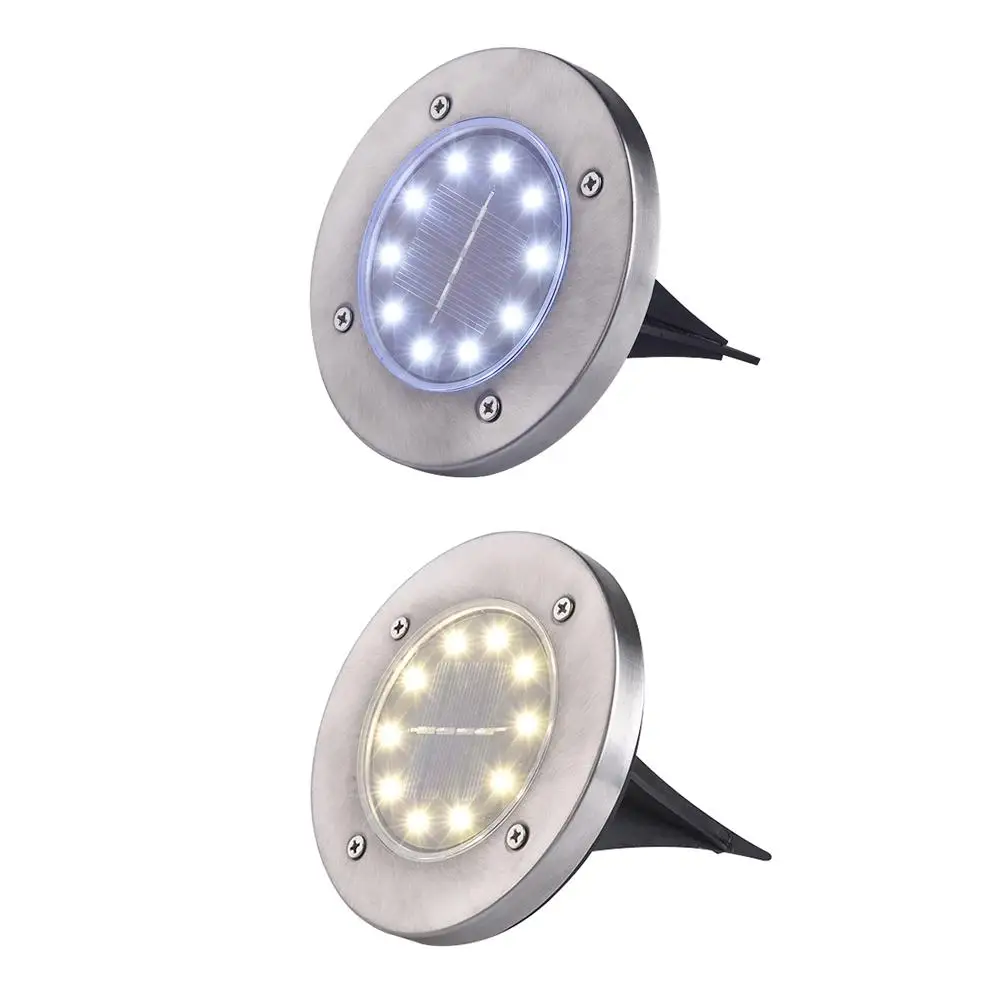 

White /Warm 10 LED Solar Power Buried Light Ground 3W Floor Lamp Outdoor Path Way Garden Decking Underground Lamps 1.2V IP55