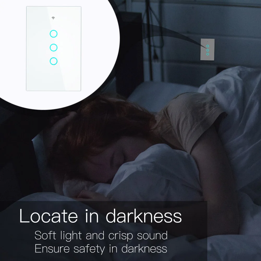 Wi-Fi умный настенный выключатель света стеклянная панель RF433 беспроводной Smart Life Tuya приложение дистанционное управление работает с Alexa Google Home 3 банды
