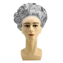 Одноразовая алюминиевая изоляционная Крышка для волос, портативная Гибкая шапочка для душа, для салона, одноразовая эластичная крышка, аксессуары для укладки волос